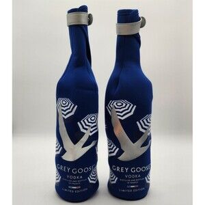 Grey Goose Vodka 750ML Blue Insulated Bottle Koozie 2017 Limited Edition Set/2